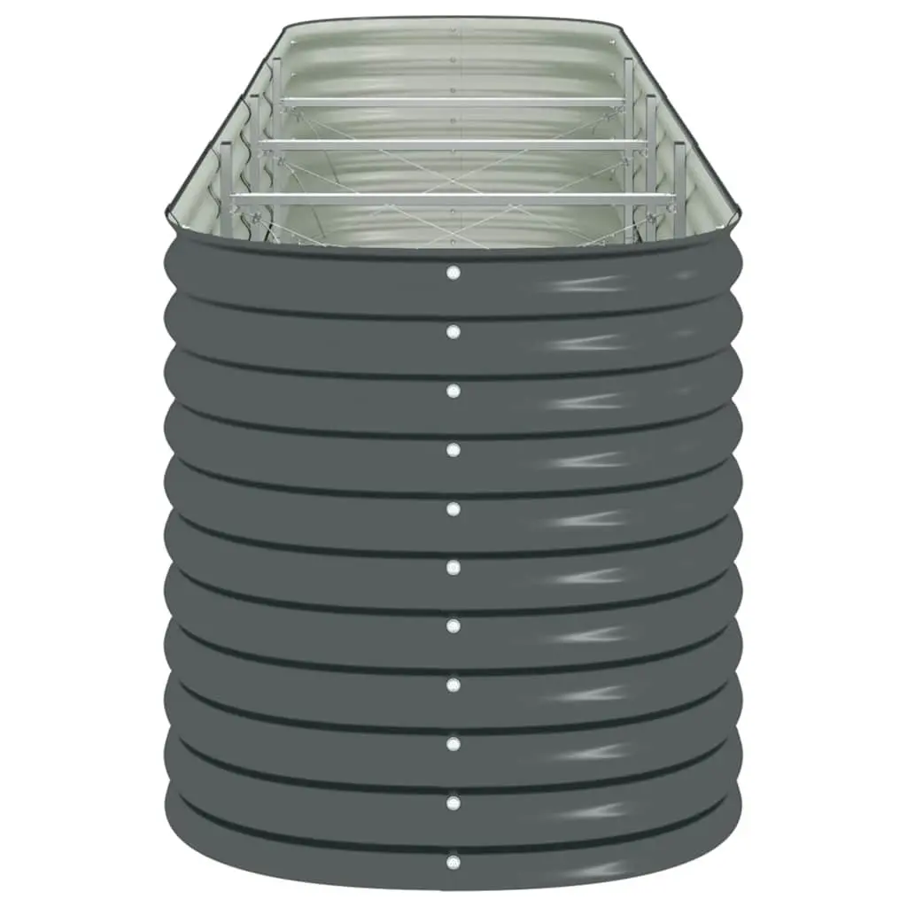 Raised Bed Planter Outdoor 400x80x81cm Galvanised Steel Grey