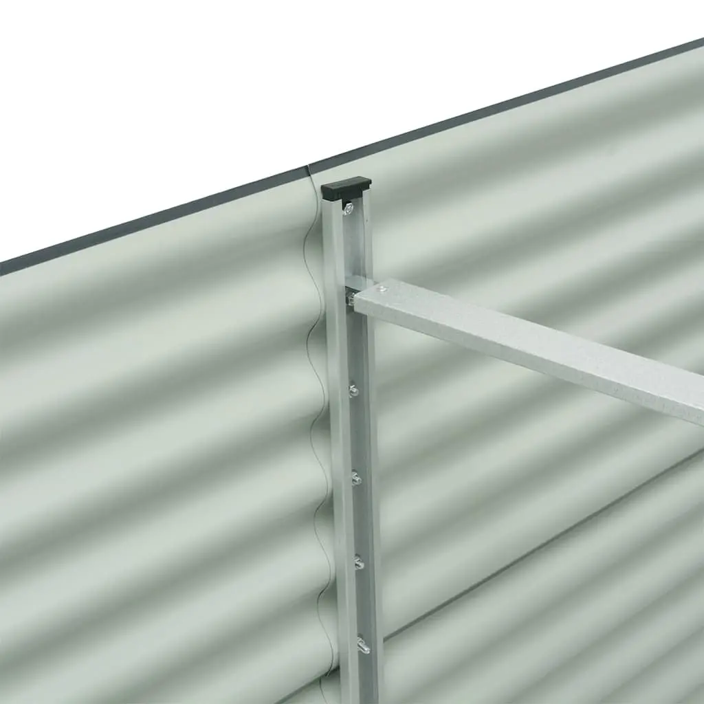 Raised Bed Planter Outdoor 400x80x81cm Galvanised Steel Grey