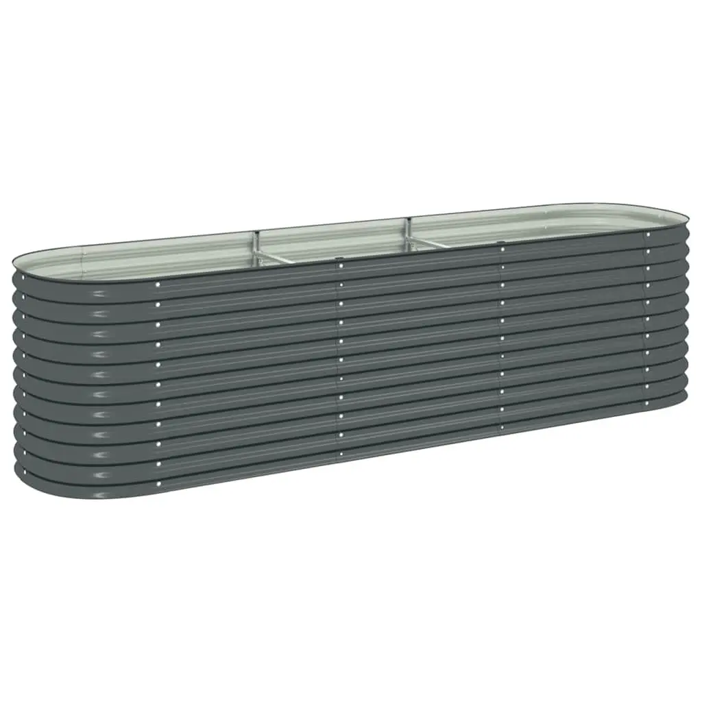 Galvanised Steel Garden Raised Bed 320x80x81 cm Outdoor Planter Box Grey
