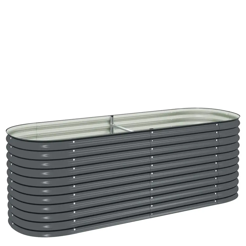 Garden Raised Bed Outdoor 240x80x81 cm Galvanised Steel Planter