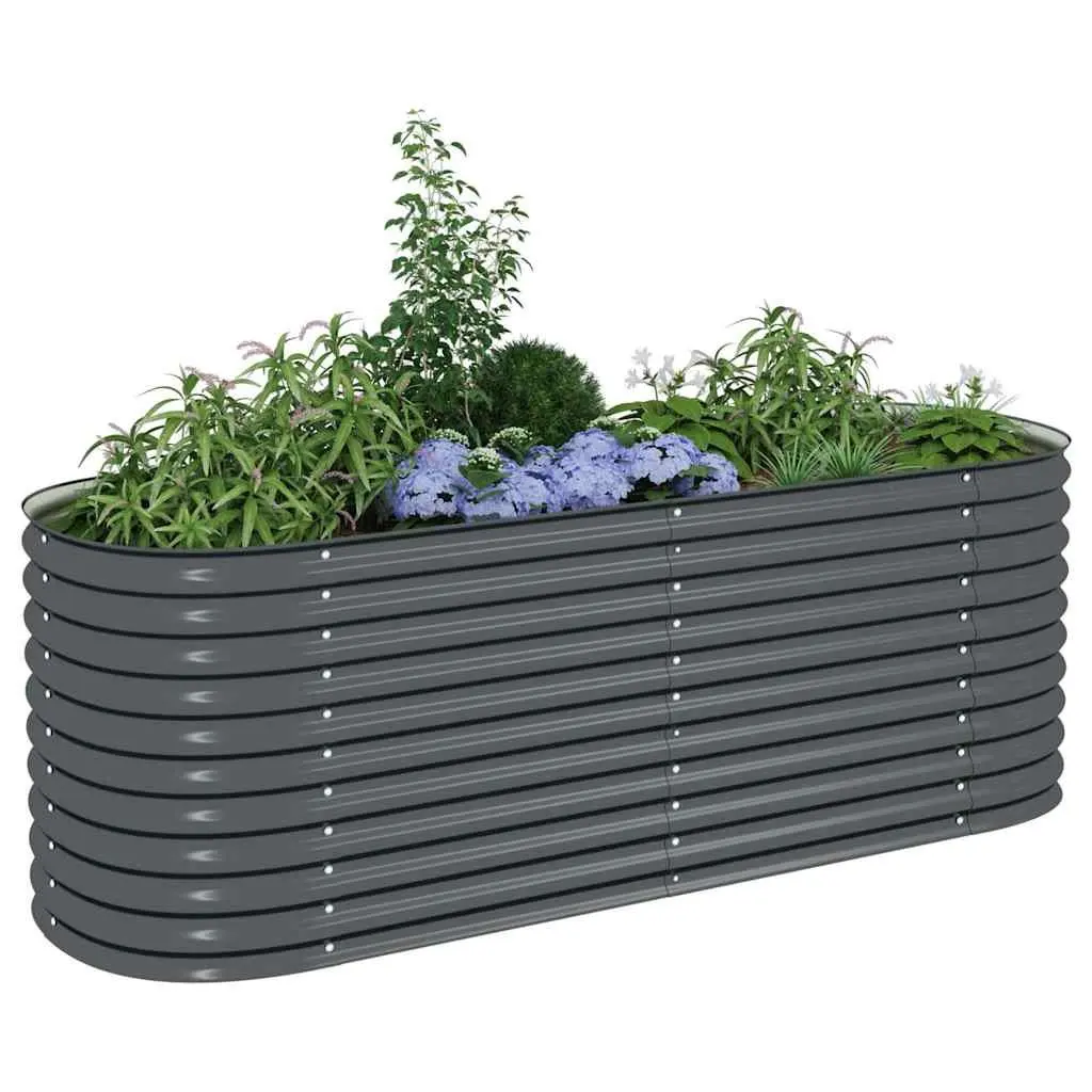 Garden Raised Bed Outdoor 240x80x81 cm Galvanised Steel Planter