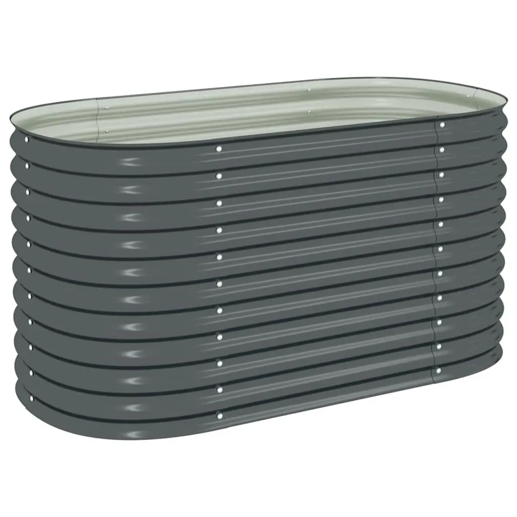Garden Raised Bed Outdoor 160x80x81 cm Grey Galvanised Steel Planter