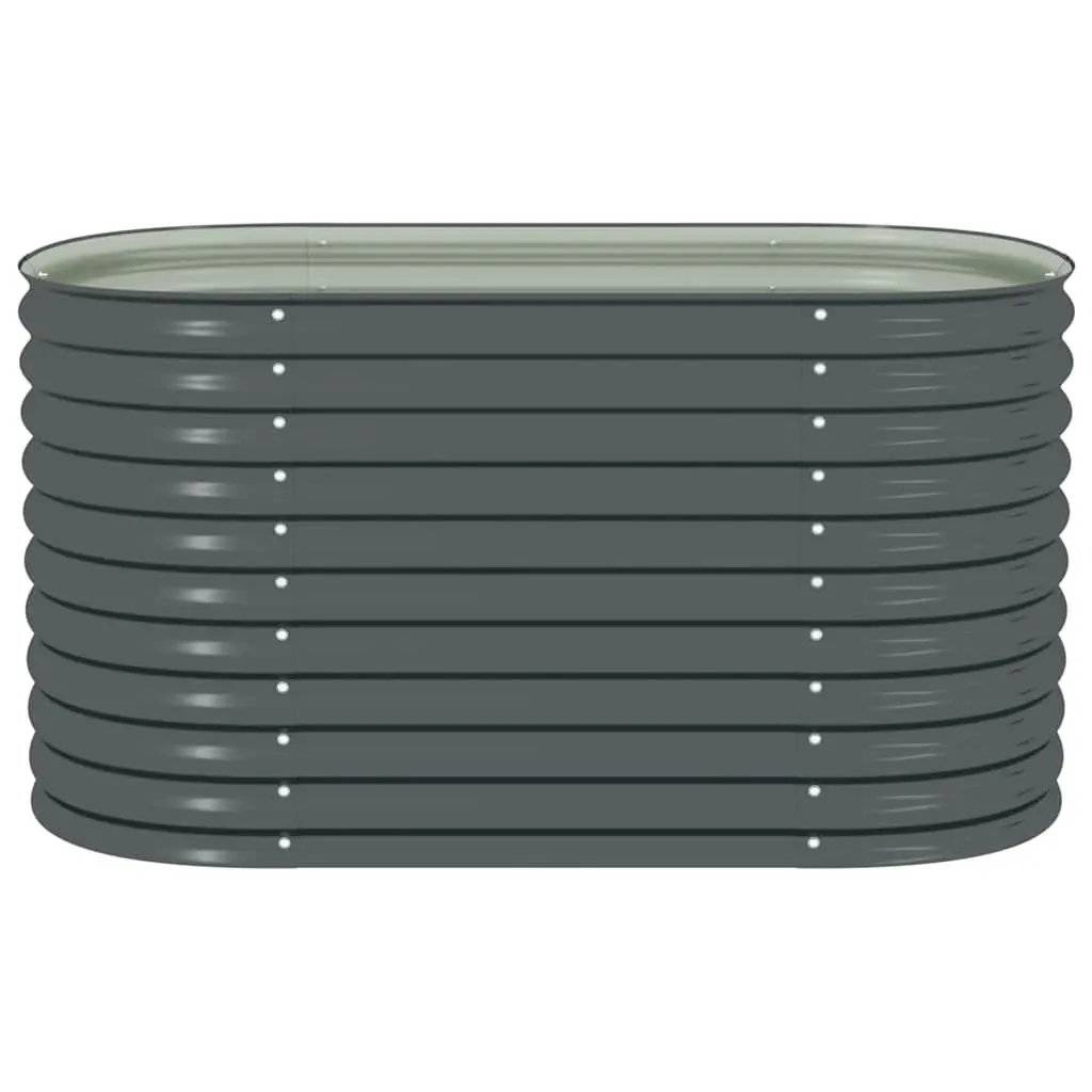 Garden Raised Bed Outdoor 160x80x81 cm Grey Galvanised Steel Planter