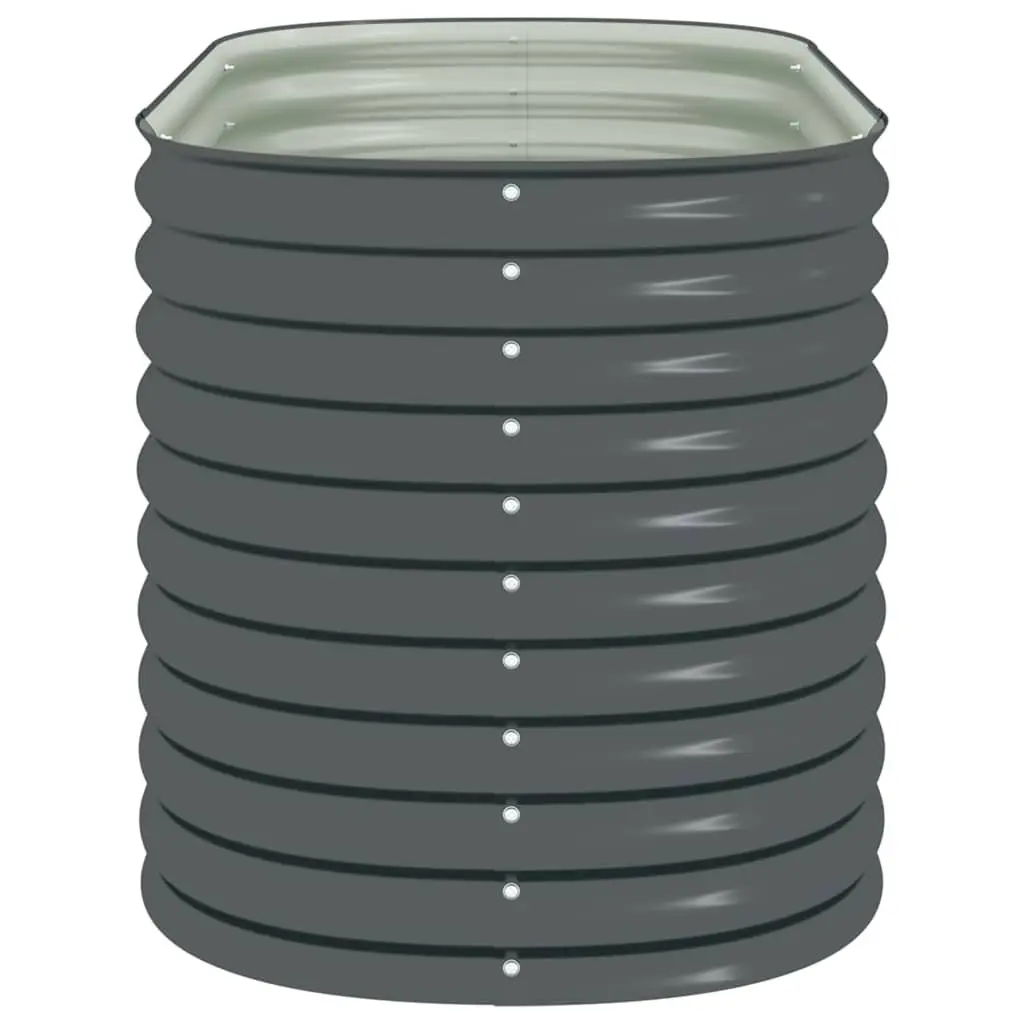 Garden Raised Bed Outdoor 160x80x81 cm Grey Galvanised Steel Planter