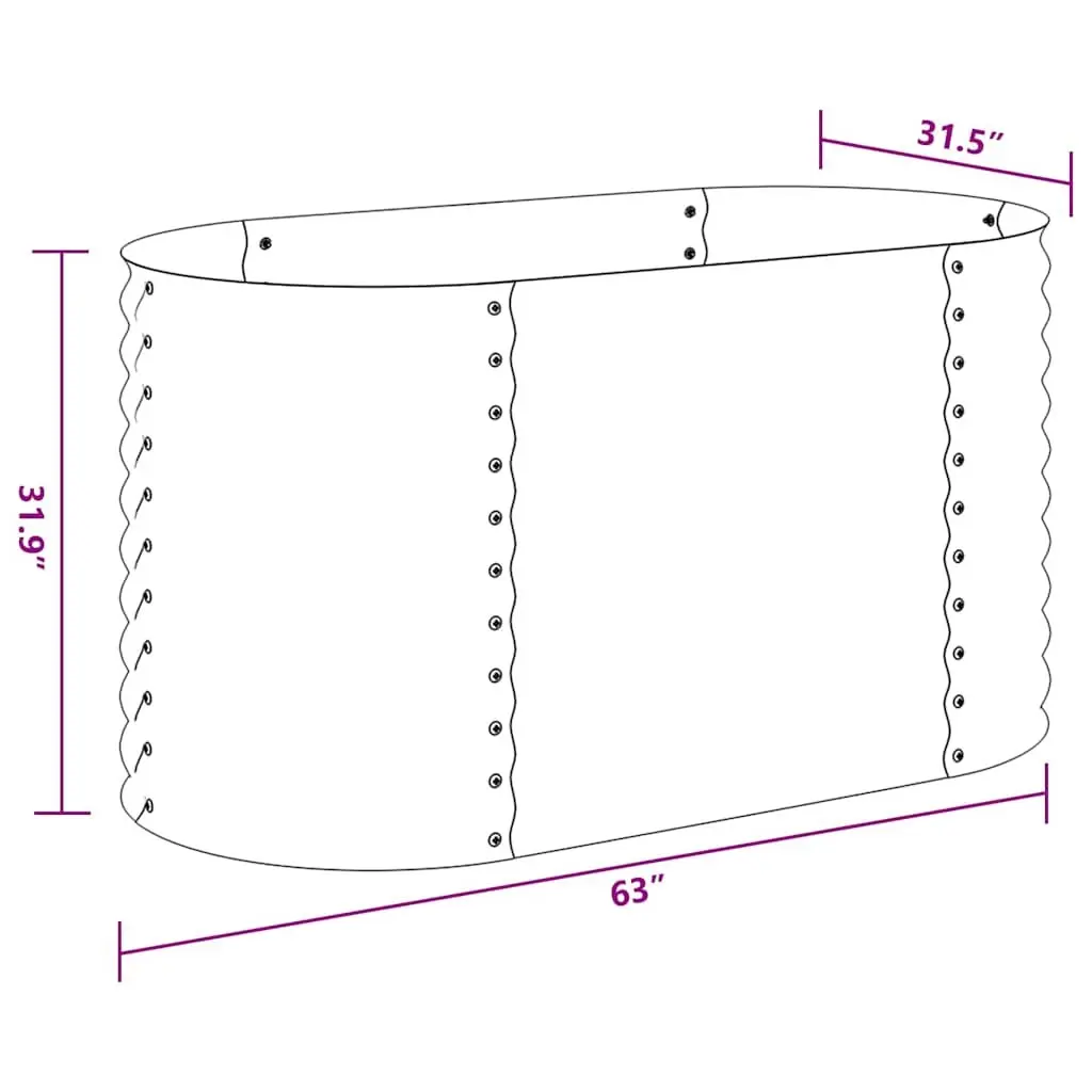 Garden Raised Bed Outdoor 160x80x81 cm Grey Galvanised Steel Planter