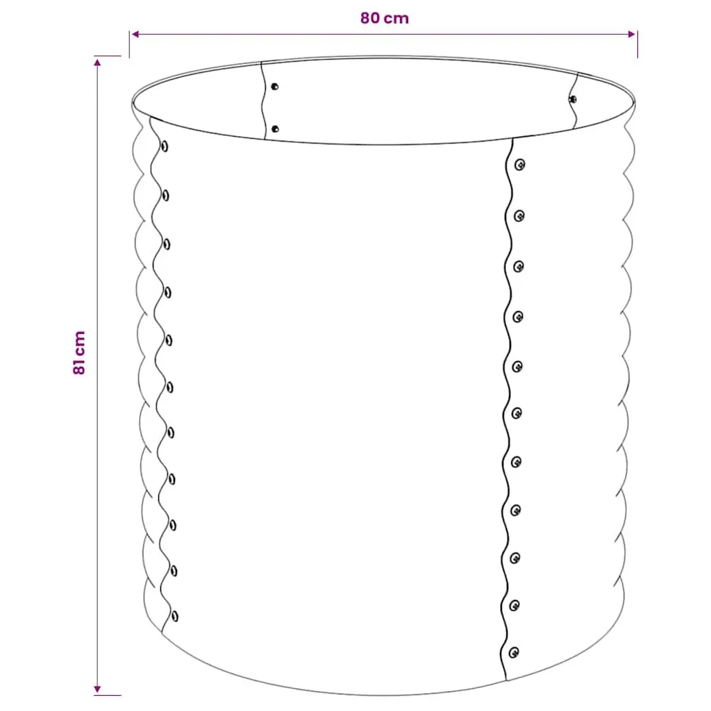 Galvanised Steel Garden Raised Bed Planter Box Outdoor 80x80x81cm