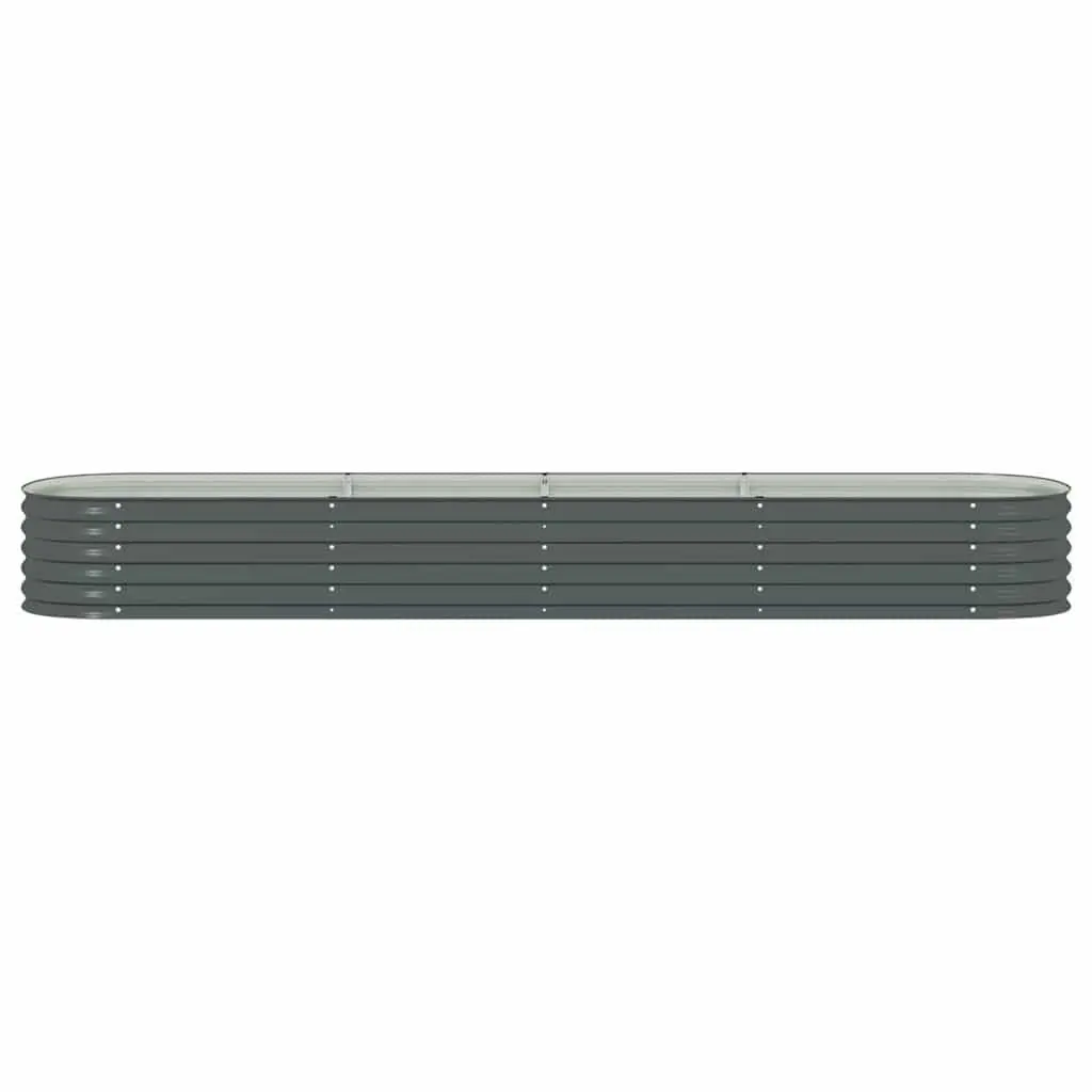 Steel Raised Bed Outdoor Planter 400x80x44cm Grey Garden Use