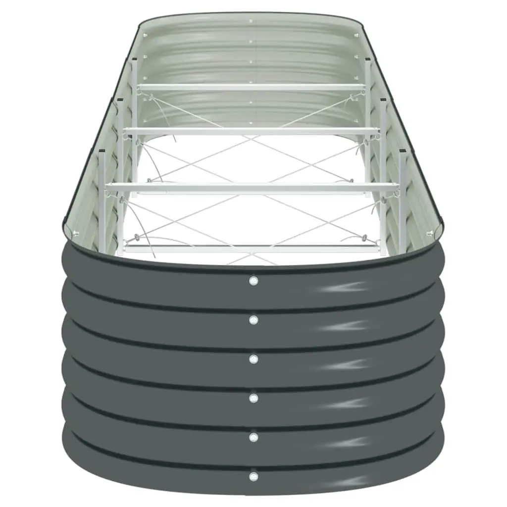 Steel Raised Bed Outdoor Planter 400x80x44cm Grey Garden Use
