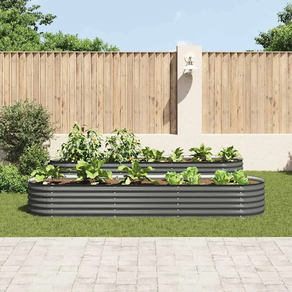 Galvanised Steel Raised Garden Bed 320x80x44 cm