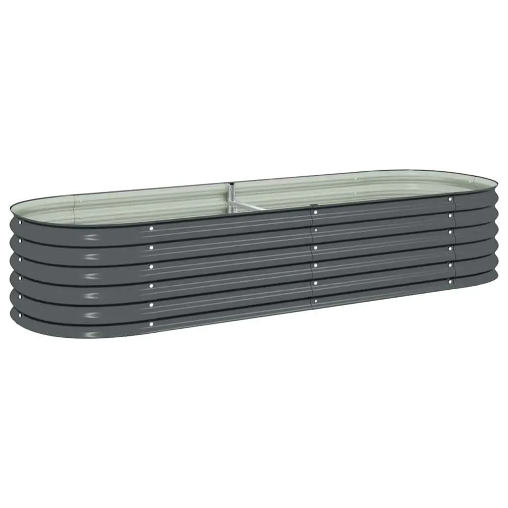 Garden Raised Bed Outdoor Galvanised Steel Planter Box 240x80x44 cm Grey