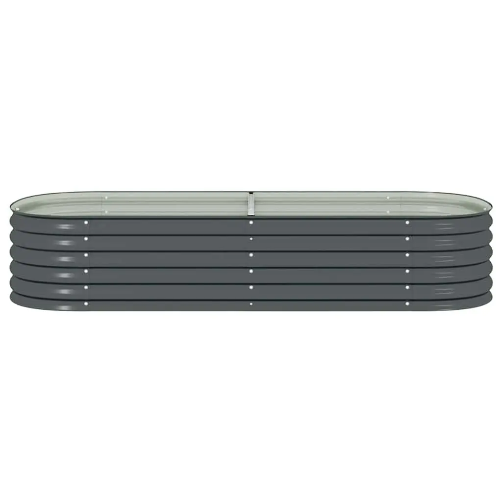 Garden Raised Bed Outdoor Galvanised Steel Planter Box 240x80x44 cm Grey