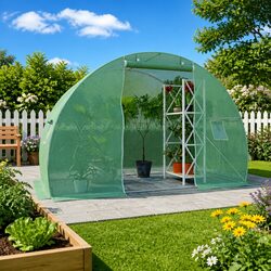 4.5m² Greenhouse: Galvanised Steel & PE Mesh Construction