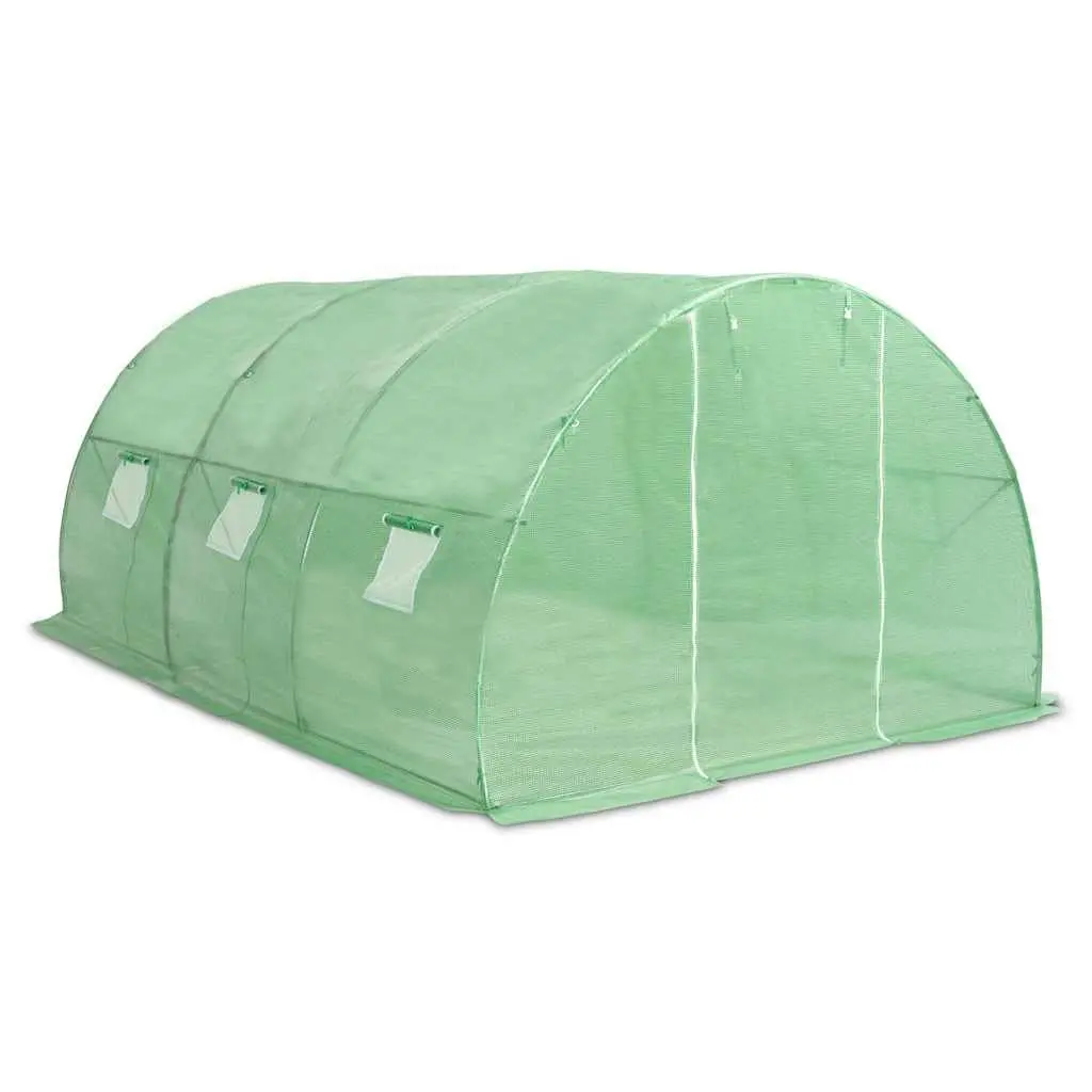 Greenhouse 13.5m² Garden Plant House Green Mesh Fabric Steel Frame Ventilation