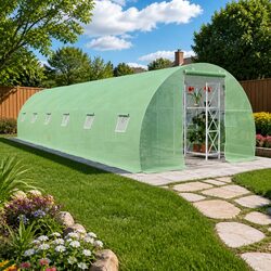27 m² Greenhouse: 900x300x200 cm with Steel Frame