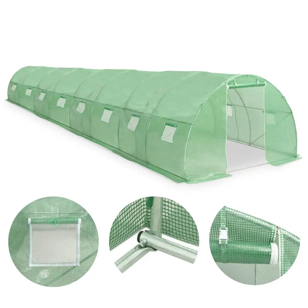 Greenhouse for Garden 36 m² Galvanised Steel Frame PE Mesh with Windows