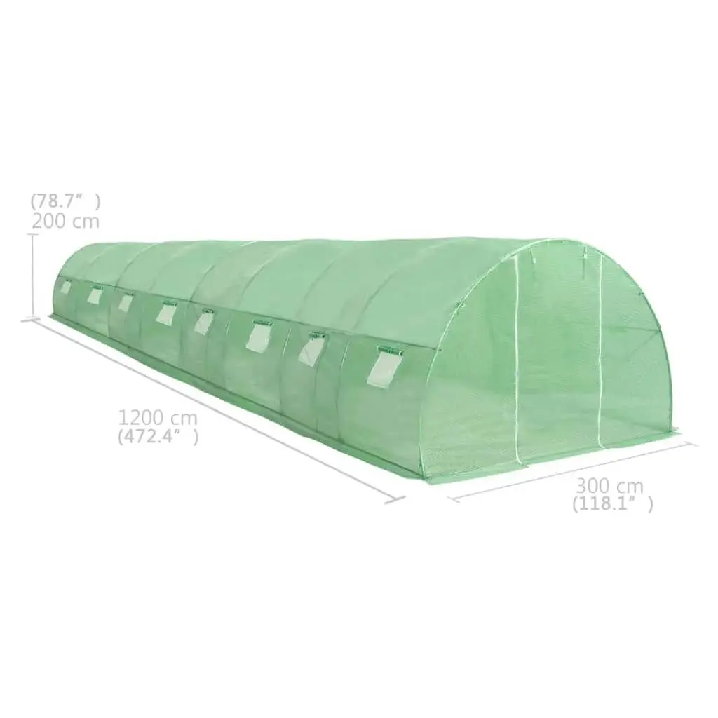 Greenhouse for Garden 36 m² Galvanised Steel Frame PE Mesh with Windows