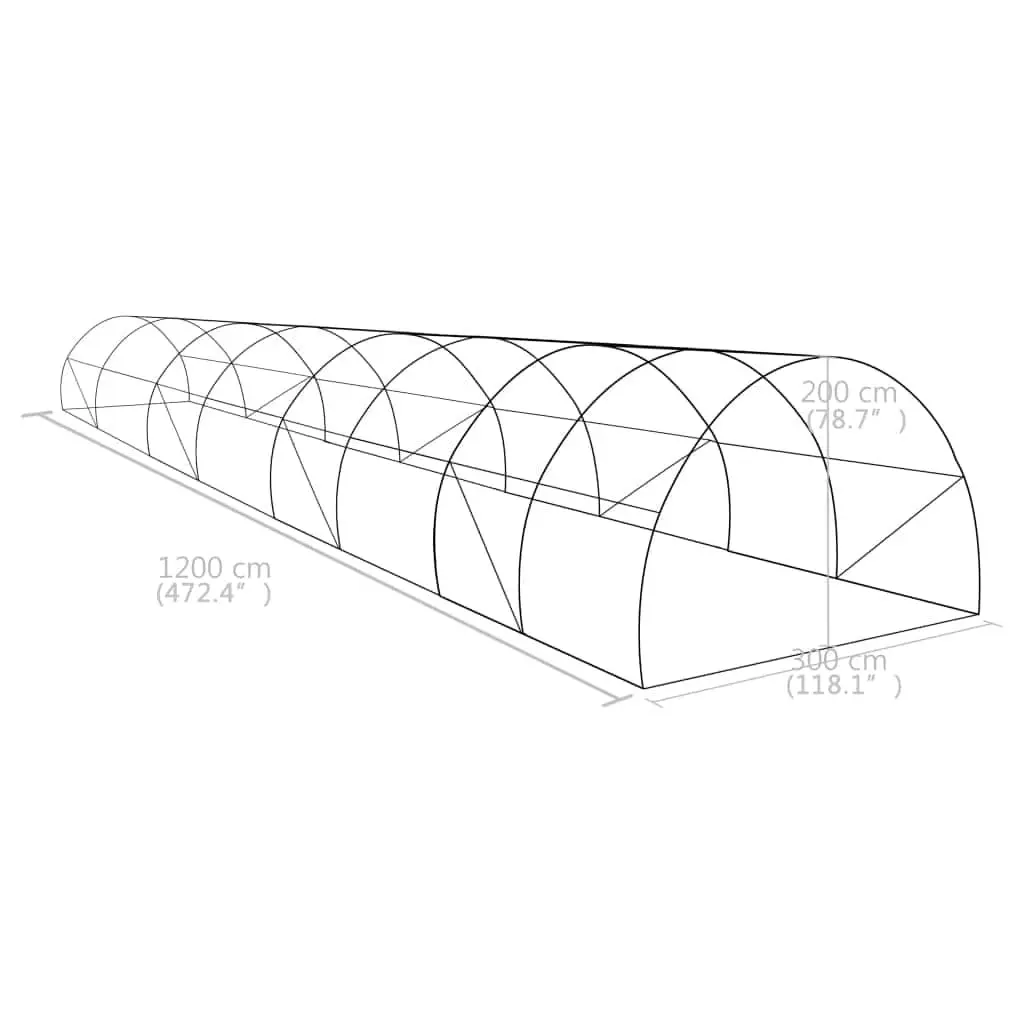 Greenhouse for Garden 36 m² Galvanised Steel Frame PE Mesh with Windows