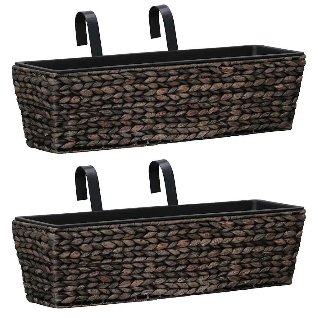 Water Hyacinth Planters 2 Pcs Brown Indoor Plant Pots Removable Containers Set