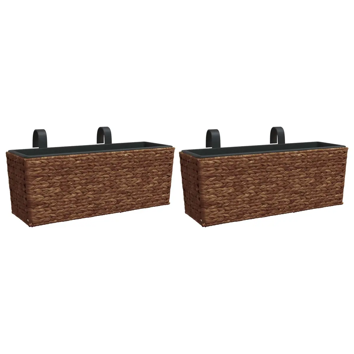 Water Hyacinth Planters 2 Pcs Brown Indoor Plant Pots Removable Containers Set