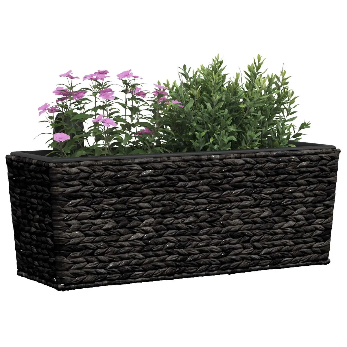 Water Hyacinth Planters Indoor Set of 2 Black