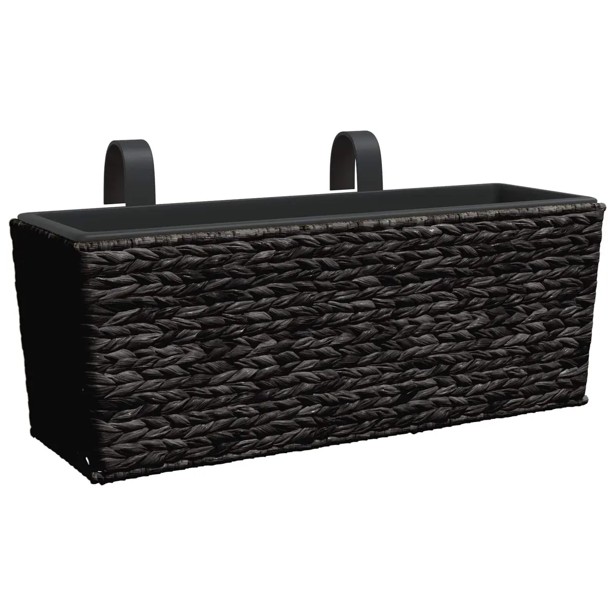 Water Hyacinth Planters Indoor Set of 2 Black