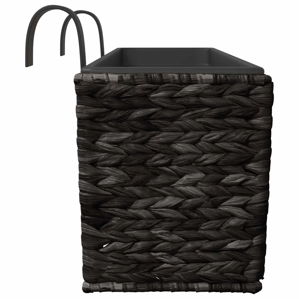 Water Hyacinth Planters Indoor Set of 2 Black