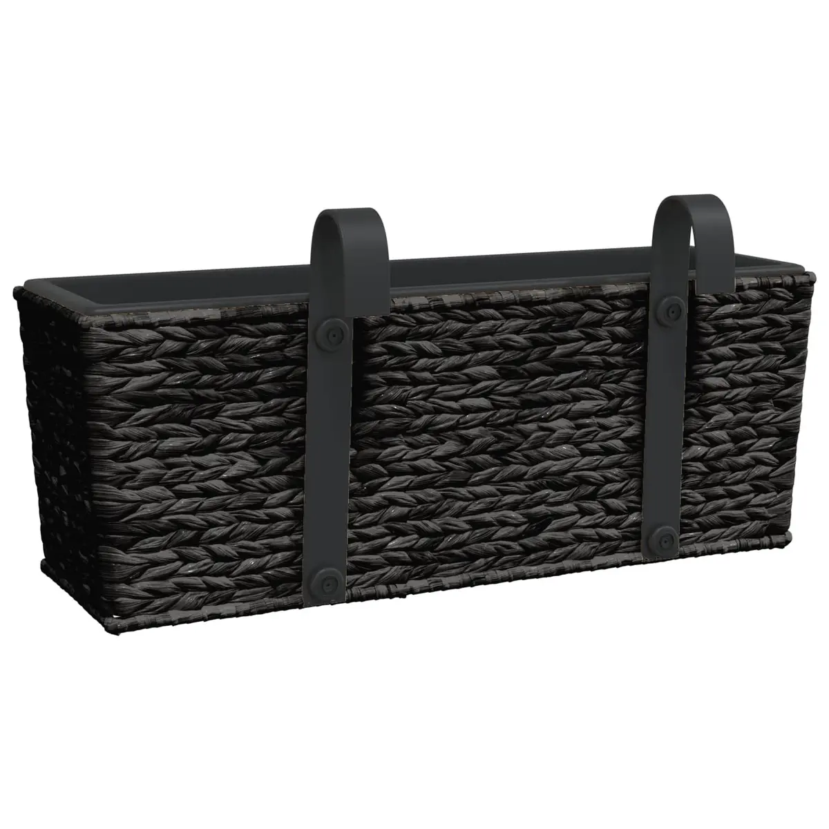 Water Hyacinth Planters Indoor Set of 2 Black