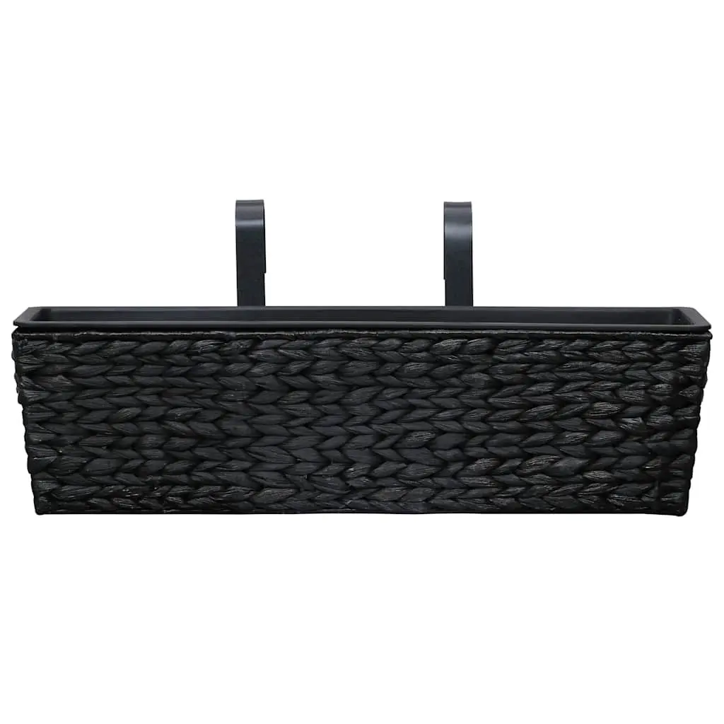 Water Hyacinth Planters Indoor Set of 2 Black