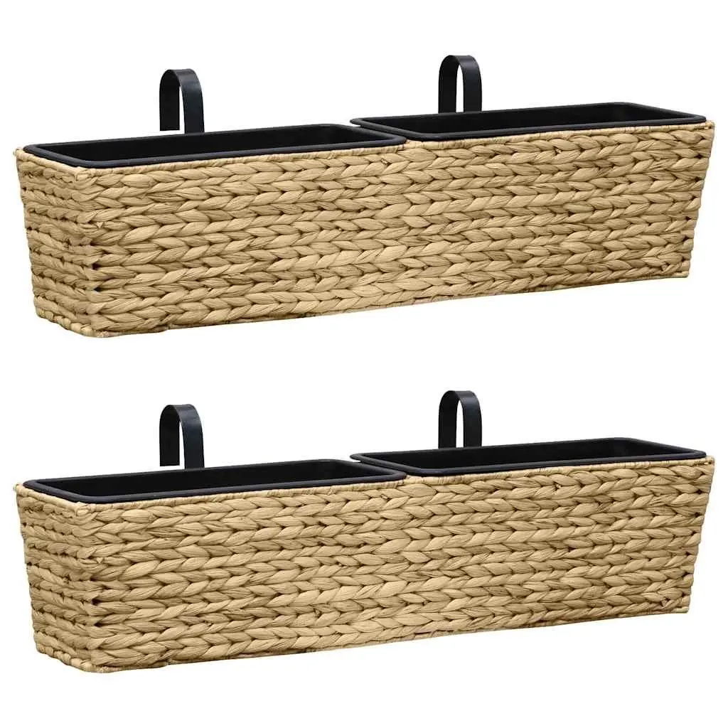 Water Hyacinth Planters Indoor 2 Piece Brown