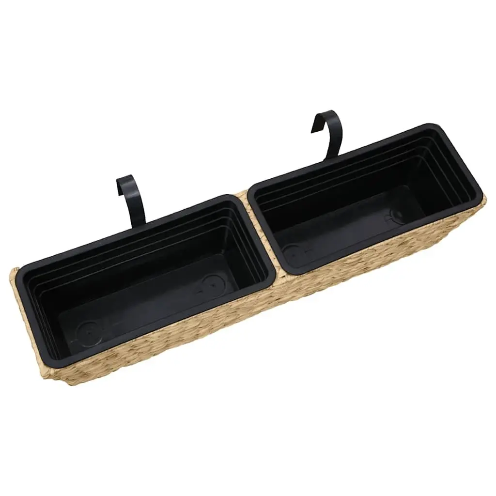 Water Hyacinth Planters Indoor 2 Piece Brown