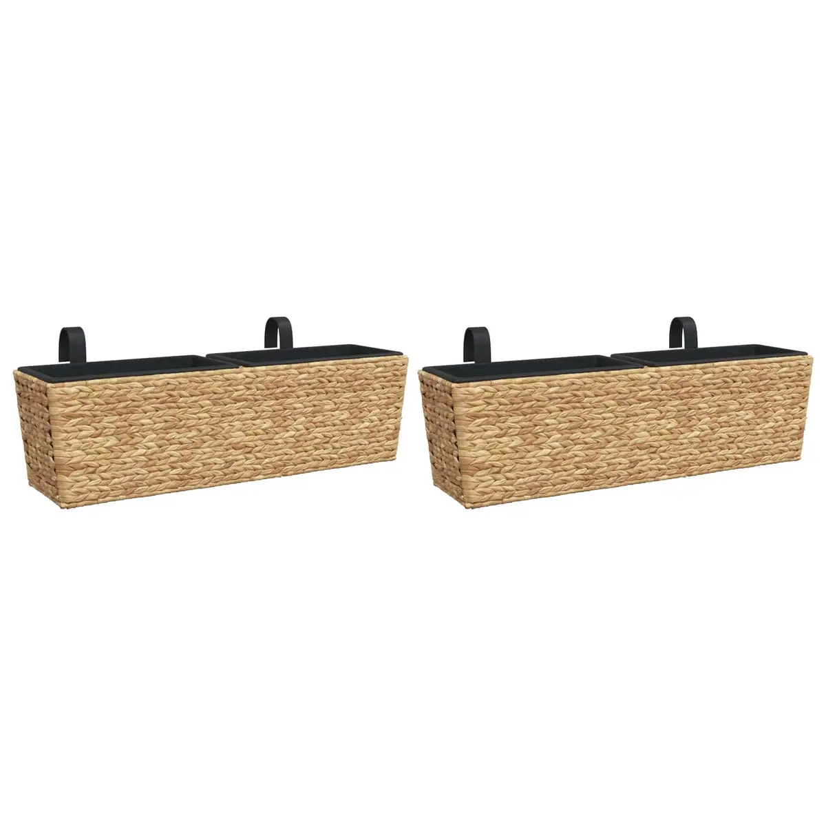 Water Hyacinth Planters Indoor 2 Piece Brown