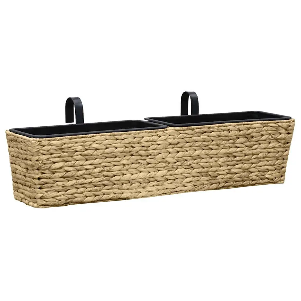 Water Hyacinth Planters Indoor 2 Piece Brown