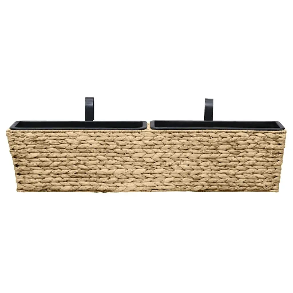 Water Hyacinth Planters Indoor 2 Piece Brown