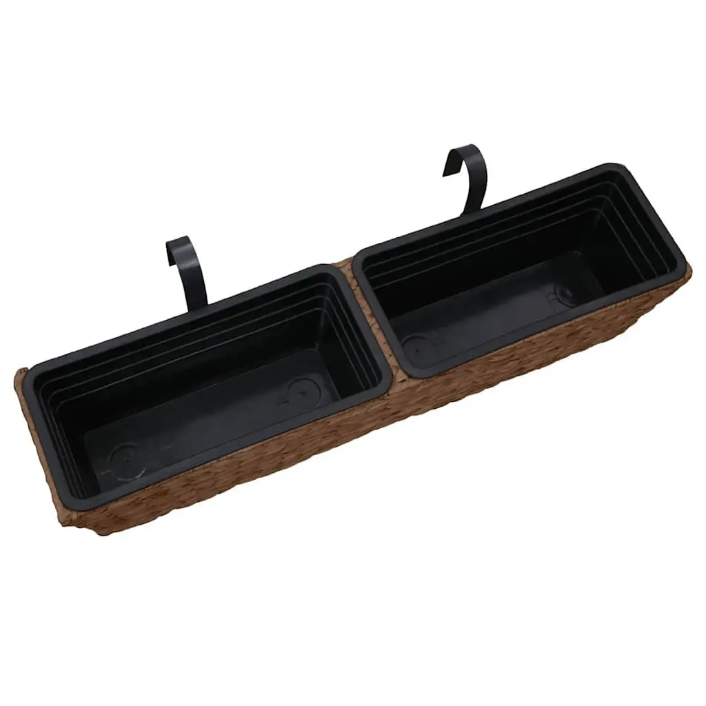 Water Hyacinth Plant Pots Indoor Use Brown 2 Piece Set