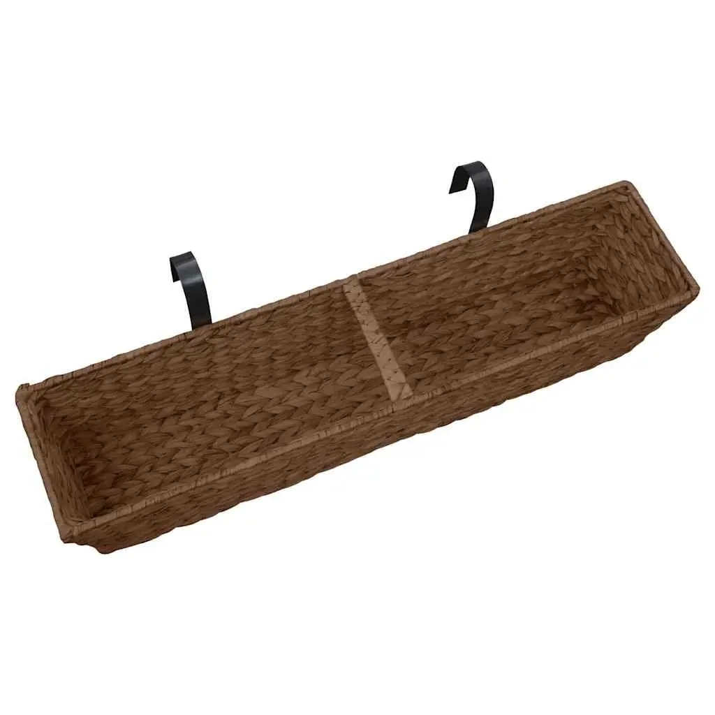 Water Hyacinth Plant Pots Indoor Use Brown 2 Piece Set