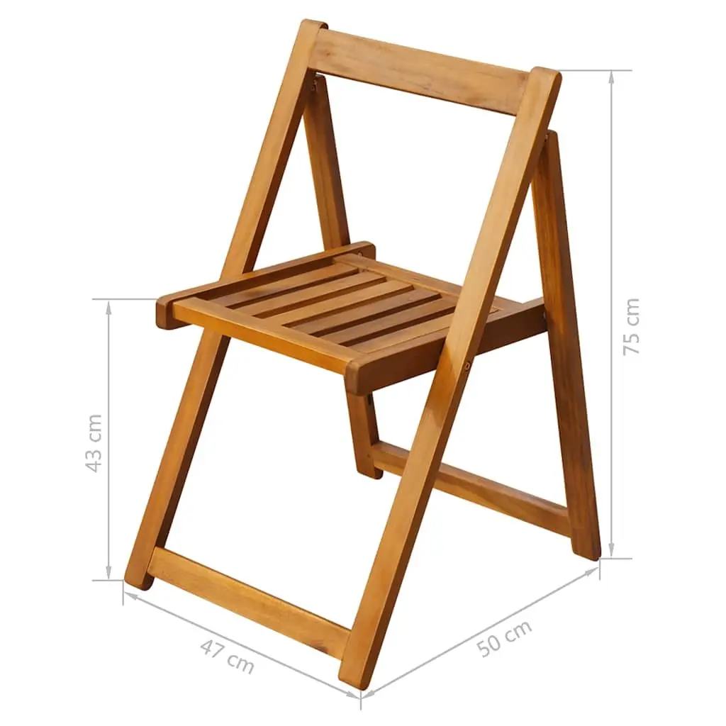 Folding 5-Piece Acacia Wood Outdoor Dining Set