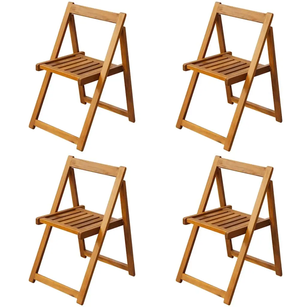 Folding 5-Piece Acacia Wood Outdoor Dining Set