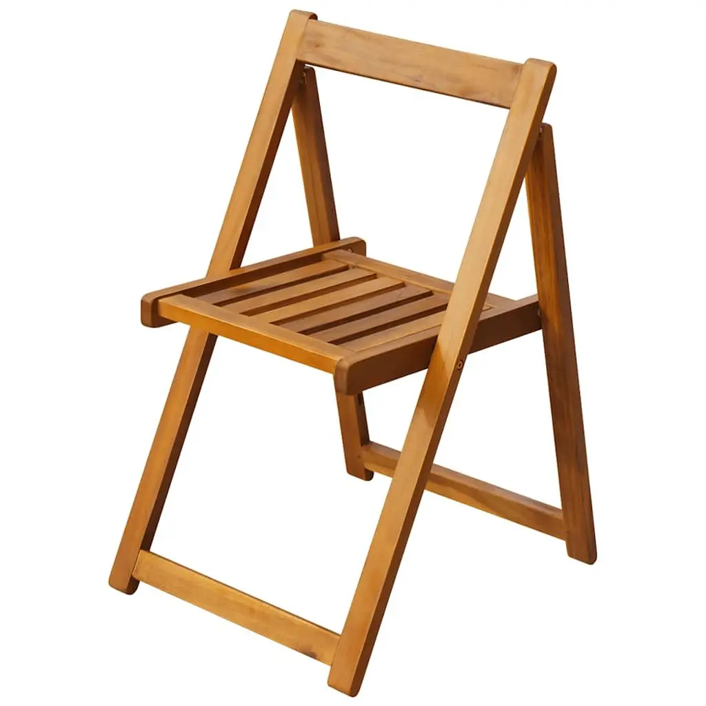 Folding 5-Piece Acacia Wood Outdoor Dining Set