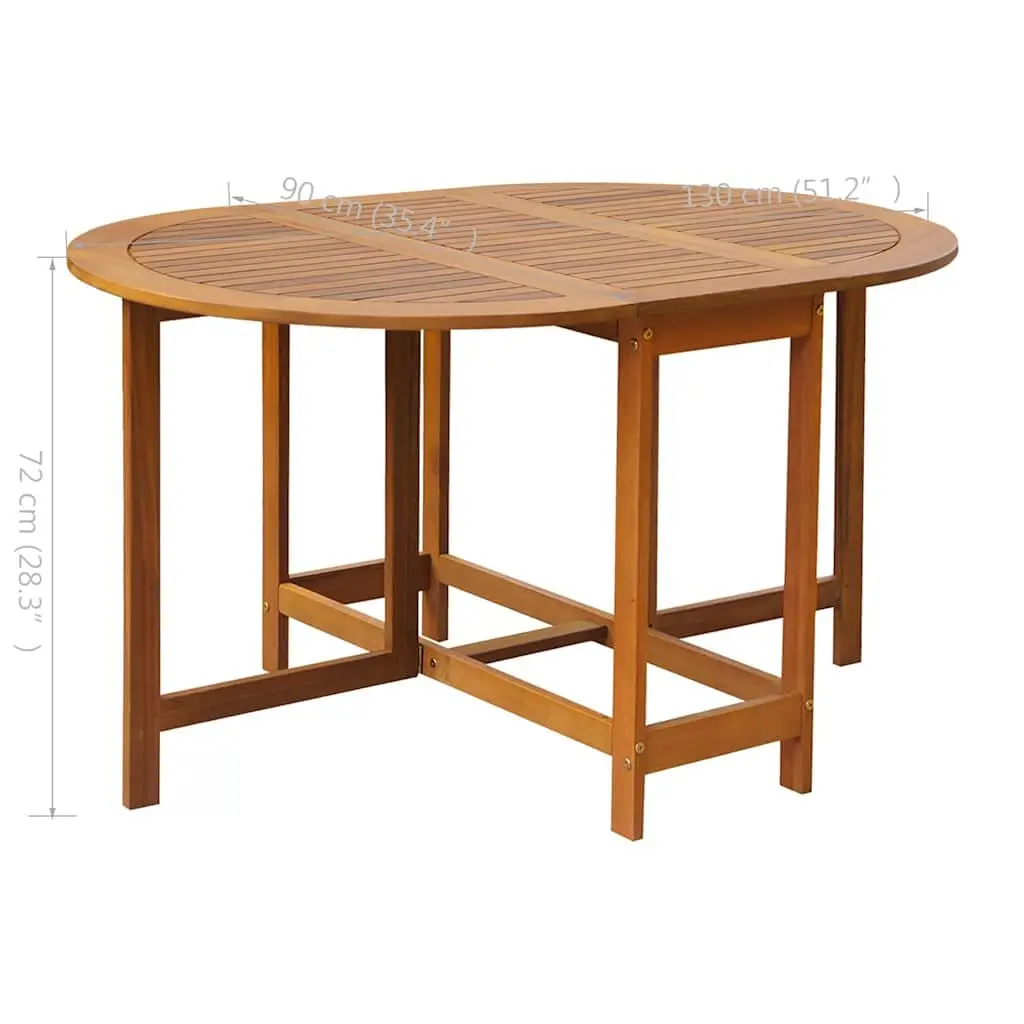 Folding 5-Piece Acacia Wood Outdoor Dining Set