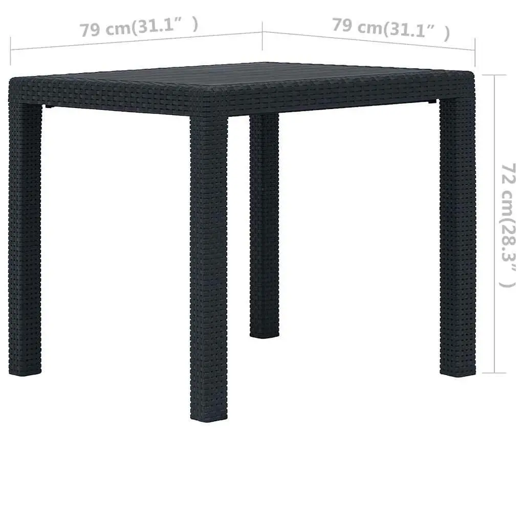 Garden Dining Table Anthracite Outdoor Furniture Patio Rattan Look Lightweight