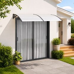 Door Canopy Specifications: 200x100cm Black Awning
