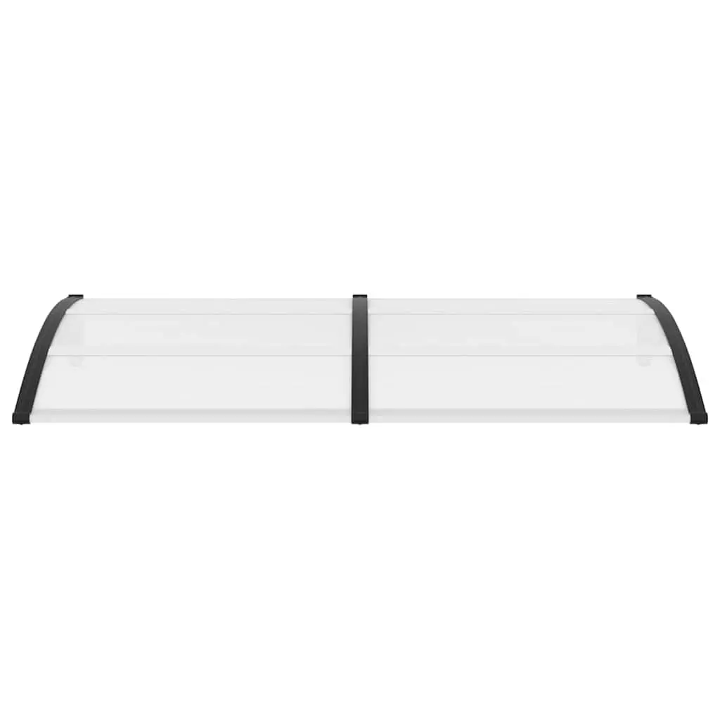Door Canopy 200x100cm Black Window Awning Polycarbonate Outdoor Entrance Shelter