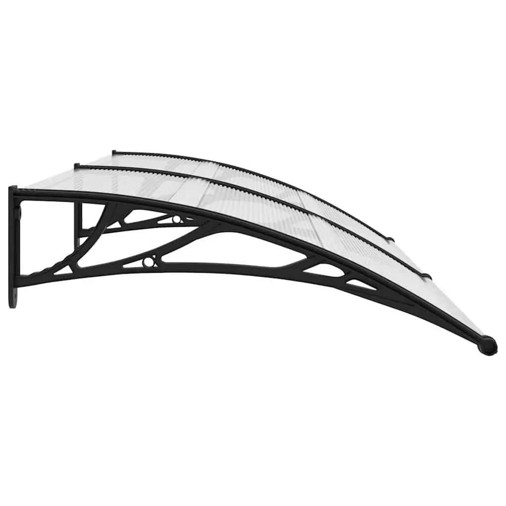 Door Canopy 200x100cm Black Window Awning Polycarbonate Outdoor Entrance Shelter