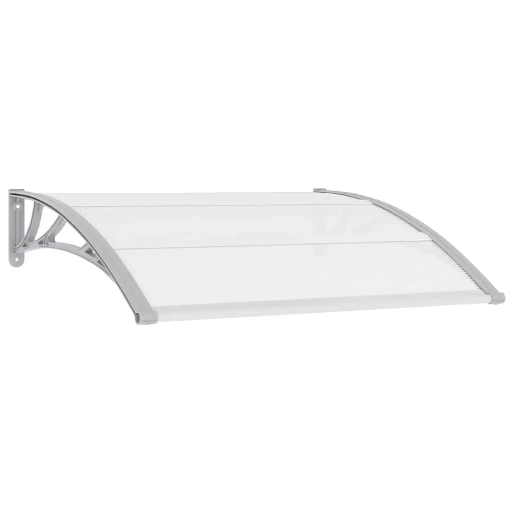 Door Canopy Outdoor 120x100 cm Grey Polycarbonate Awning Shelter