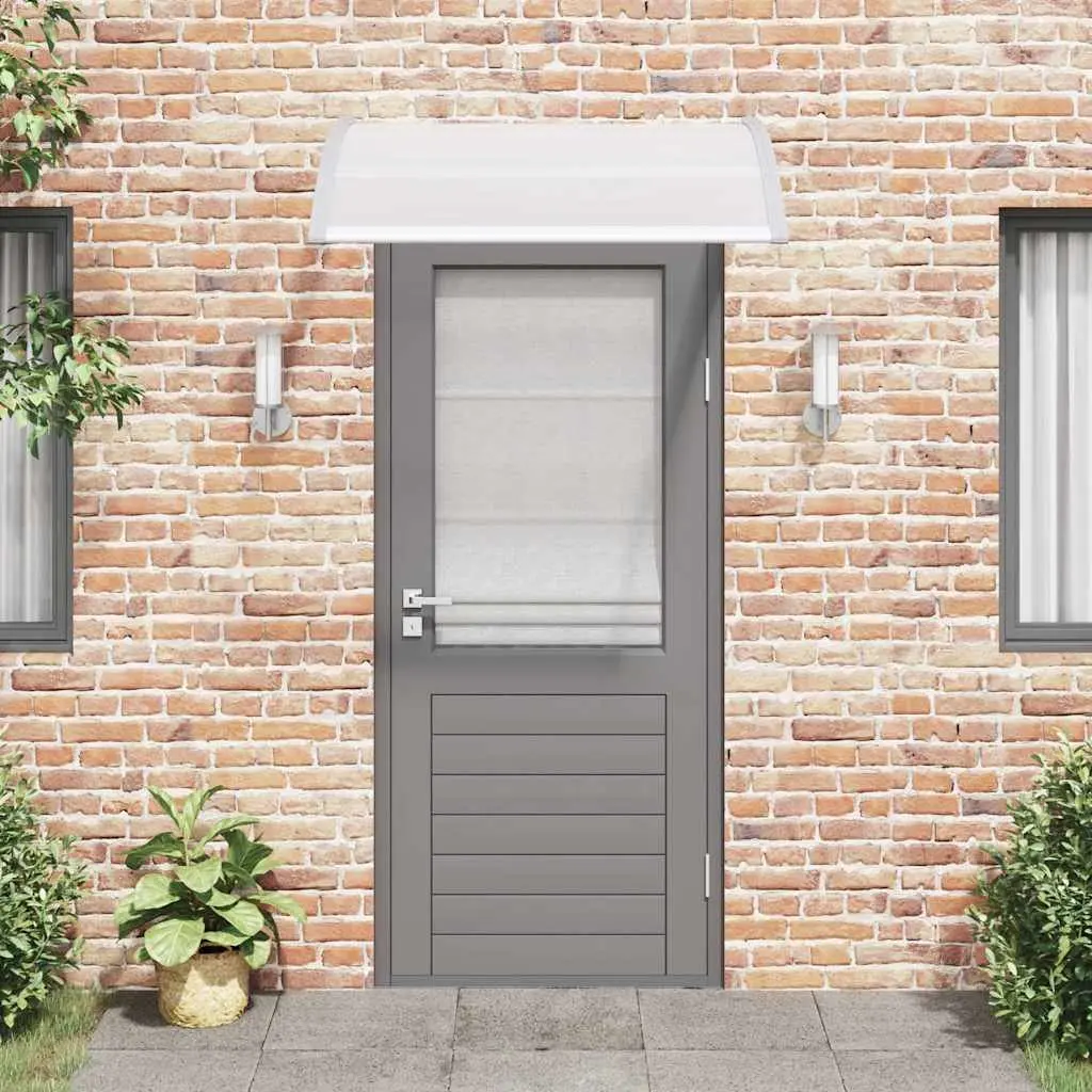 Door Canopy Outdoor 120x100 cm Grey Polycarbonate Awning Shelter