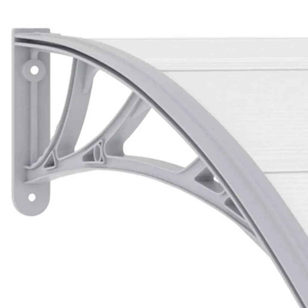 Door Canopy Outdoor 120x100 cm Grey Polycarbonate Awning Shelter