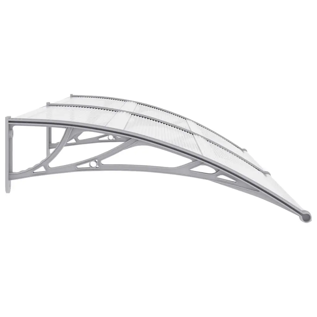 Door Canopy Grey 200x100cm PC Polycarbonate Awning Window Shelter Outdoor