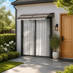 200x100cm Black Polycarbonate Door Canopy Specifications