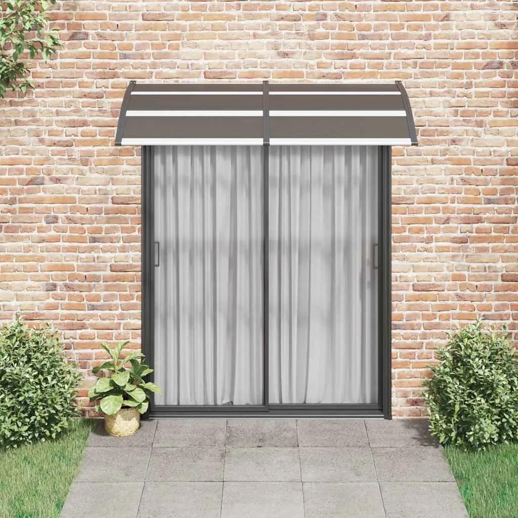 Door Canopy Outdoor 200x100cm Black Polycarbonate Awning