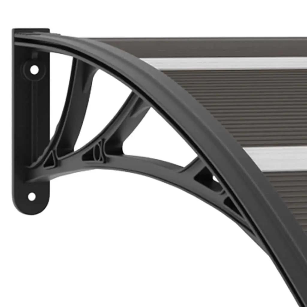 Door Canopy Outdoor 200x100cm Black Polycarbonate Awning
